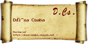 Dósa Csaba névjegykártya